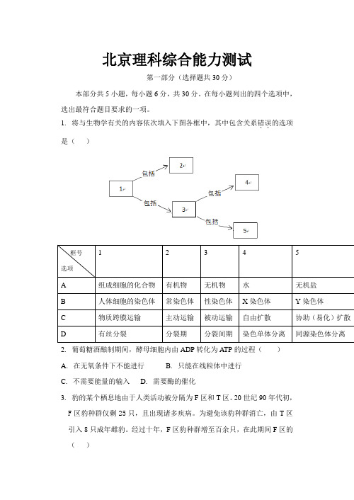 2016北京卷