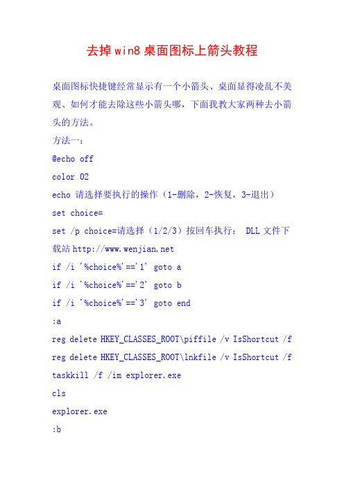 去掉win8桌面图标上箭头教程