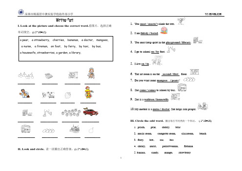 香港朗文2A chapter1-6 期末复习卷 试卷