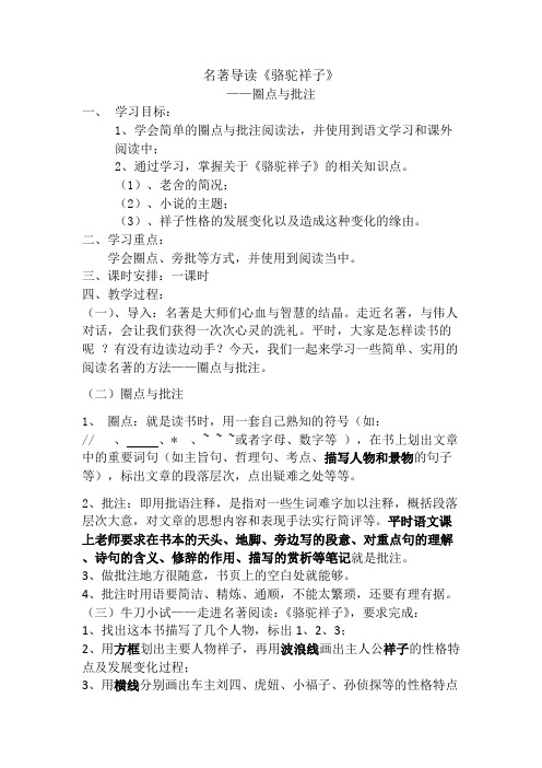 七年级语文下《名著导读 骆驼祥子:圈点与批注》优质课教学设计_57