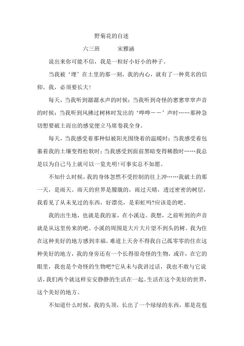 野菊花的自述  想象作文
