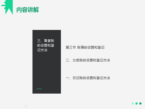 会计账簿设置和登记