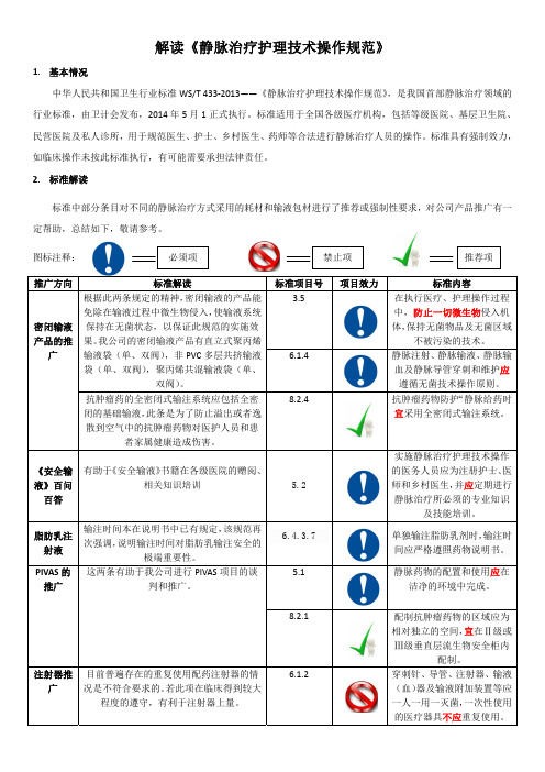 《静脉治疗护理技术操作规范》解读