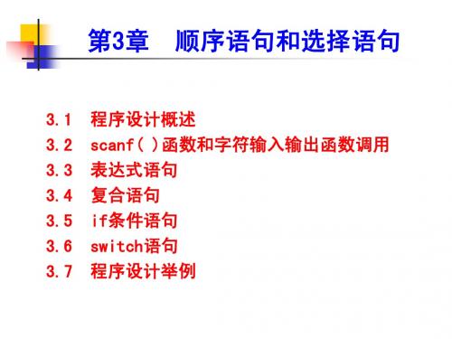 第3章 顺序语句和选择语句