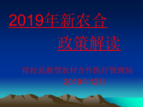 2019年新农合政策解读-PPT精选文档