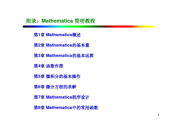 附录Mathematica简明教程