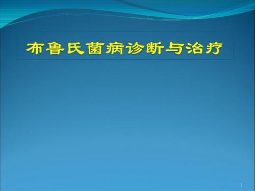 布鲁氏菌病诊断与治疗ppt演示课件