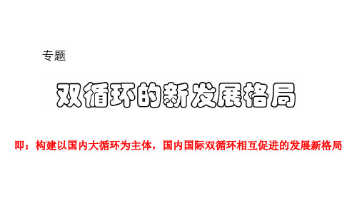 高三政治实事专题-双循环的新发展格局