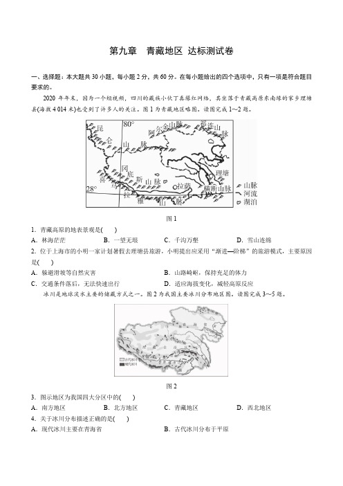 第九章 青藏地区 达标测试卷(含答案)