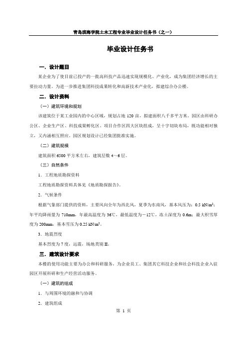 毕业设计任务书(2008级本科)
