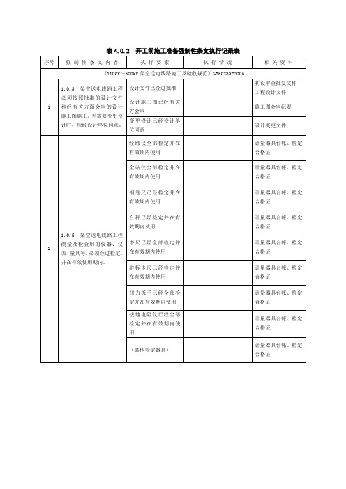 强条执行计划表