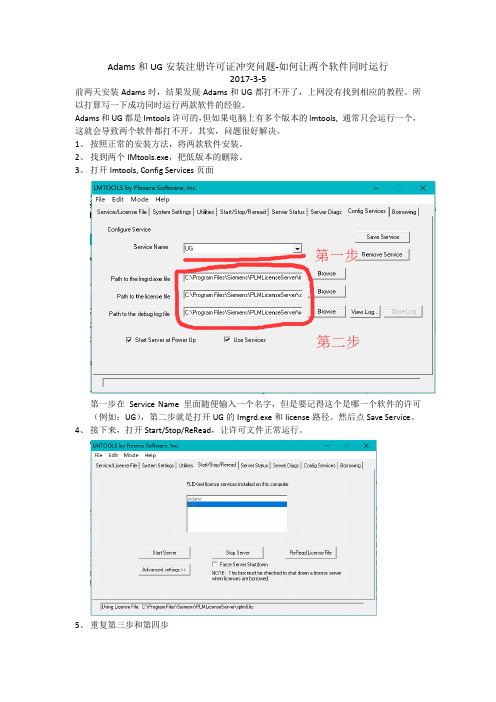Adams和UG安装注册许可证冲突问题
