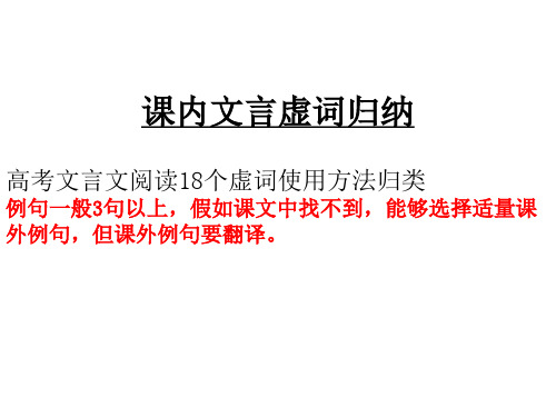 粤教版必修教材1至5课内文言虚词归纳市公开课获奖课件省名师示范课获奖课件