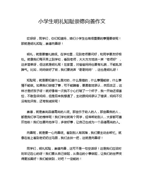 小学生明礼知耻崇德向善作文