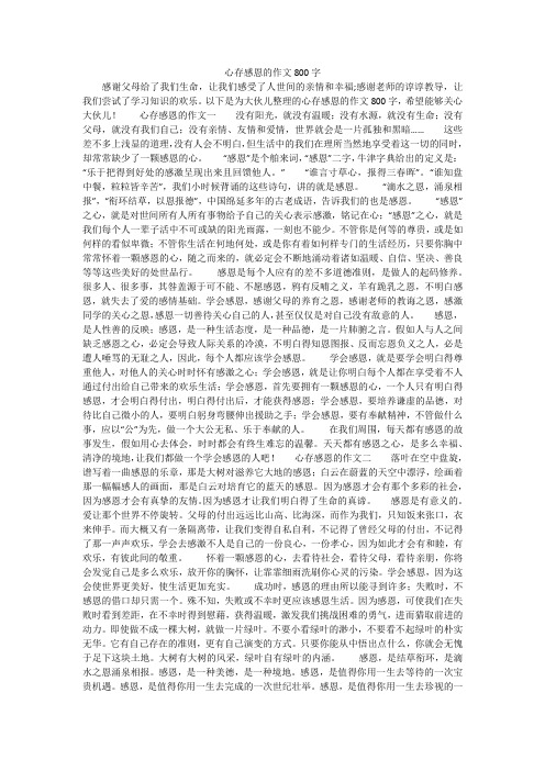 心存感恩的作文800字