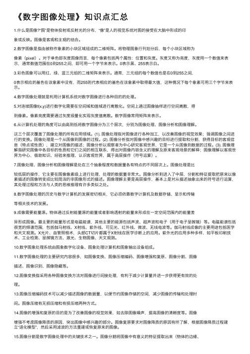 《数字图像处理》知识点汇总