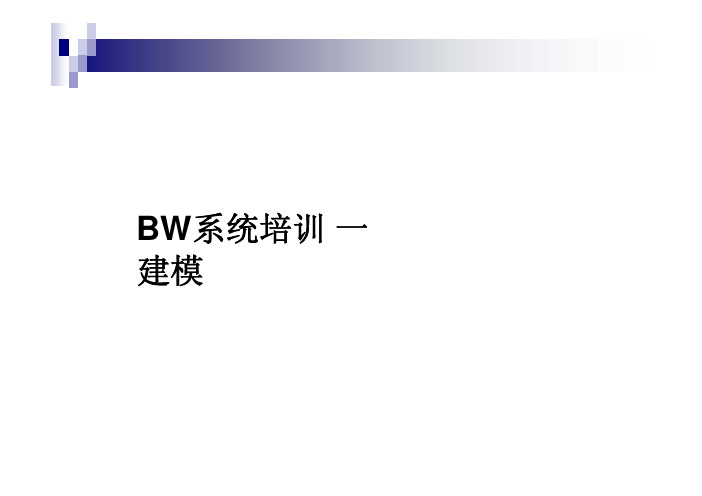 BW系统培训2 - 建模