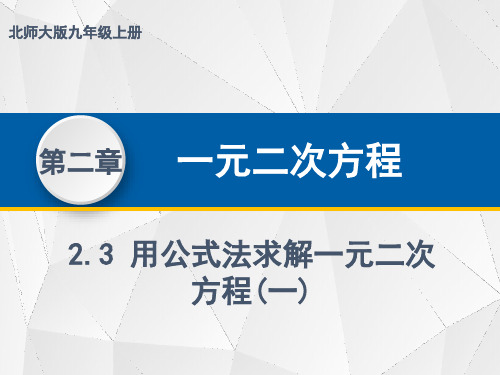 用公式法求解一元二次方程课件