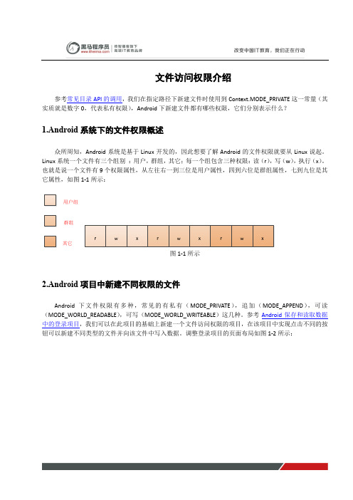 黑马程序员安卓教程：文件访问权限介绍