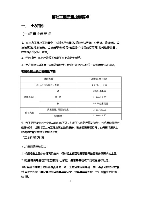 基础工程质量控制要点