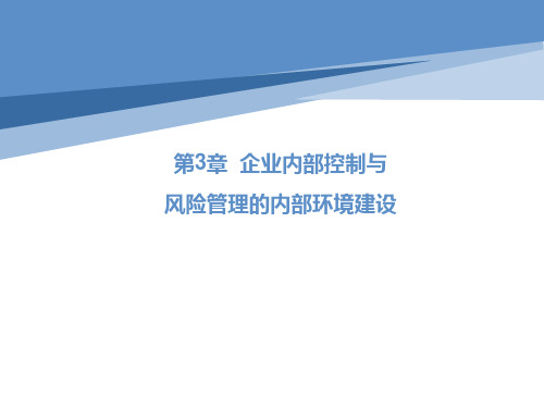 第三章 企业内部控制与《企业内部控制与风险管理》PPT课件