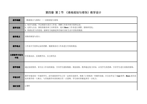 4.2 表格规划与修饰