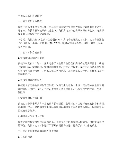 学校实习工作自查报告