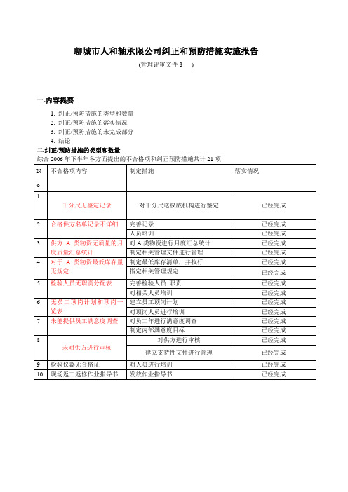 4纠正预防措施报告 (2)