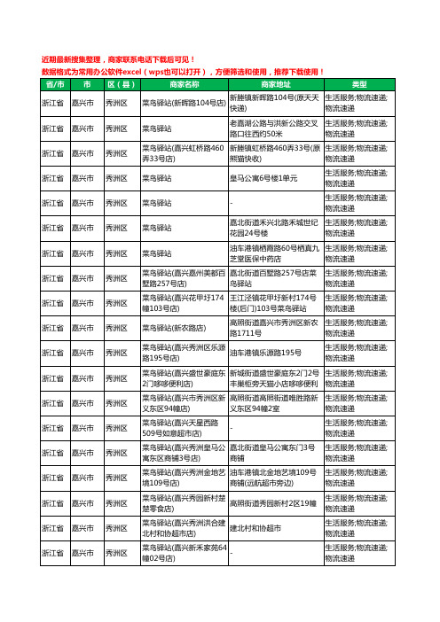 2020新版浙江省嘉兴市秀洲区菜鸟驿站工商企业公司商家名录名单黄页联系方式电话大全71家