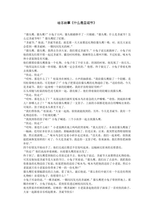 绘本故事《什么是圣诞节》