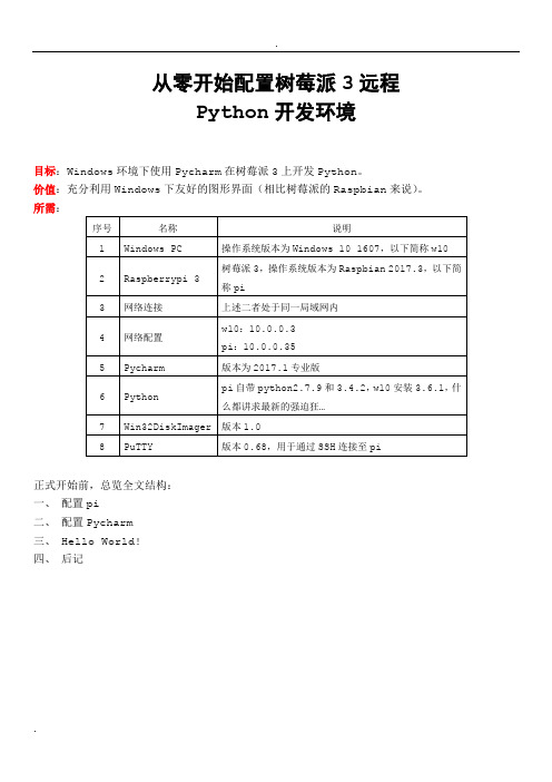 从零开始配置树莓派3远程Python开发环境