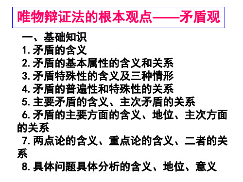 【优课】高中政治人教版必修四复习课件：唯物辩证法的矛盾观(共19张PPT) - 最新