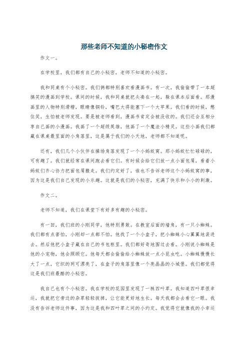 那些老师不知道的小秘密作文