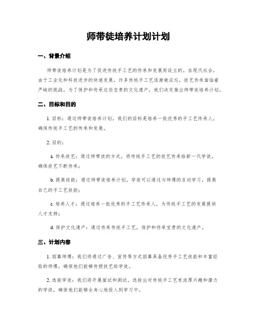 师带徒培养计划计划