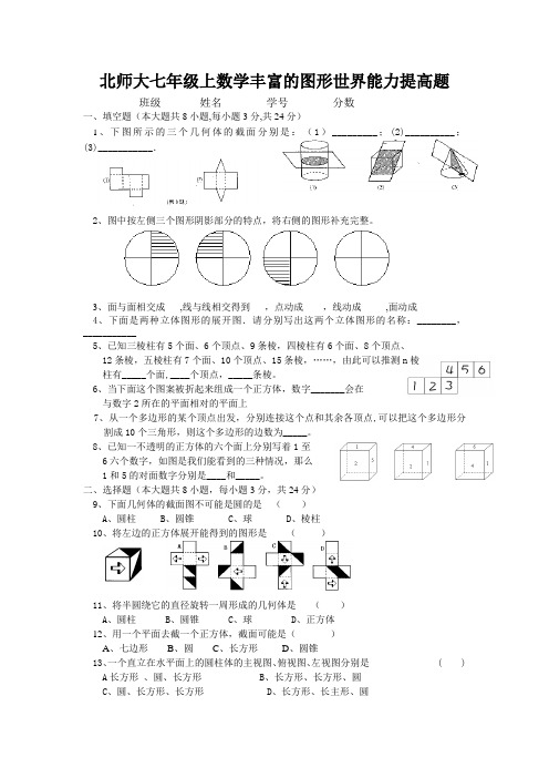 《丰富的图形世界》试题及答案