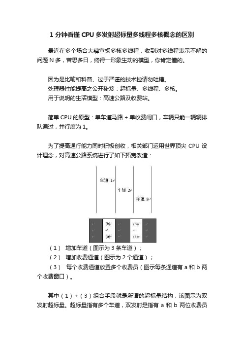 1分钟看懂CPU多发射超标量多线程多核概念的区别