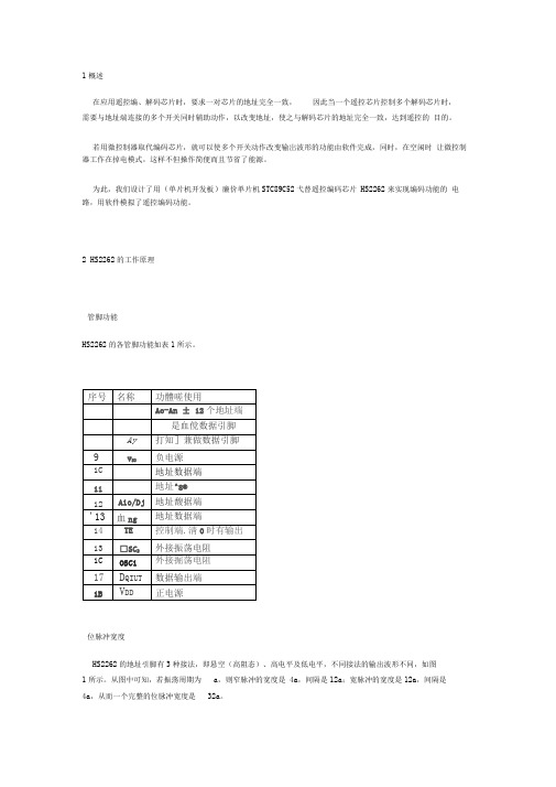 PT2262编码表及说明