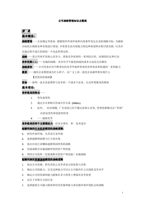 公司战略管理知识点