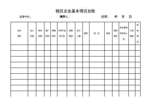 辖区企业基本情况台账