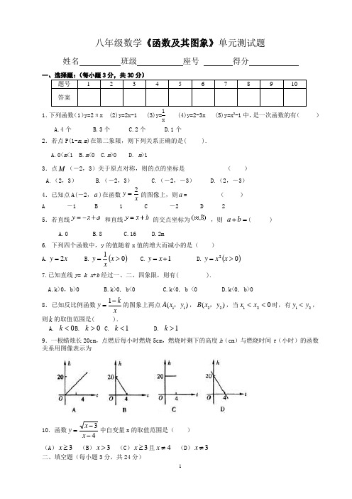 17章《函数及其图象》单元测试题