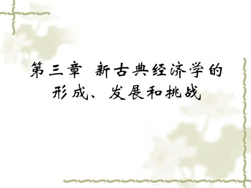 第三章  新古典经济学的形成、发展和挑战(3)