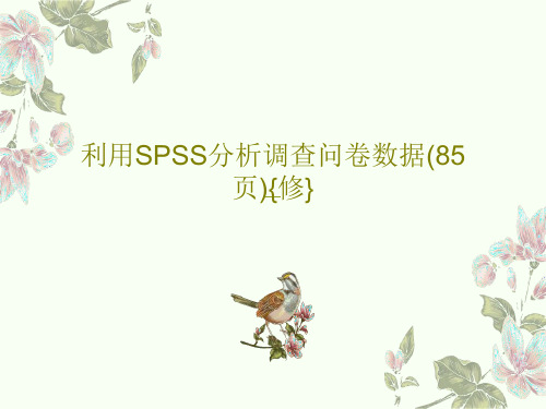 利用SPSS分析调查问卷数据(85页){修}PPT文档87页