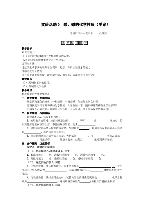 实验活动6酸、碱的化学性质