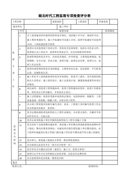 监理专项检查表