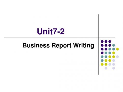 BUSINESS REPORT WRITING2