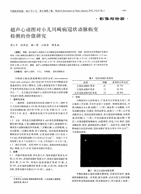 超声心动图对小儿川崎病冠状动脉病变检测的价值研究