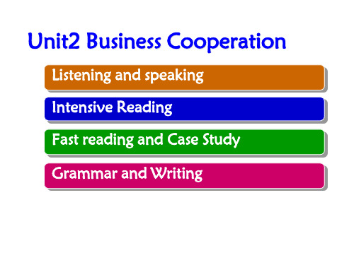 实用商务英语综合教程Unit2 Business Cooperation