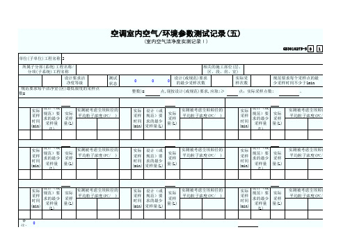 112 空调室内空气环境参数测试记录(五)(室内空气洁净度实测记录Ⅰ) D3010275-5