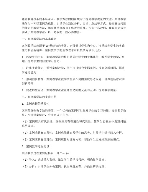 教师案例教学法心得体会