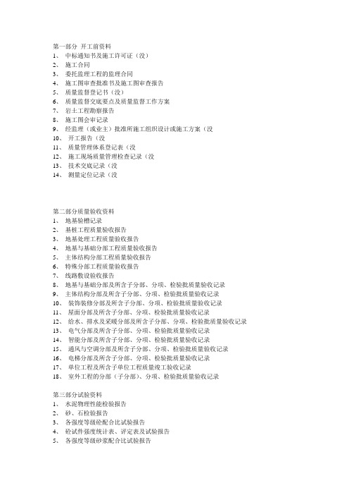 工程资料员需做的资料